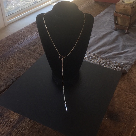 Jewelry - 🆕Silver tone lariat necklace, bar pendant